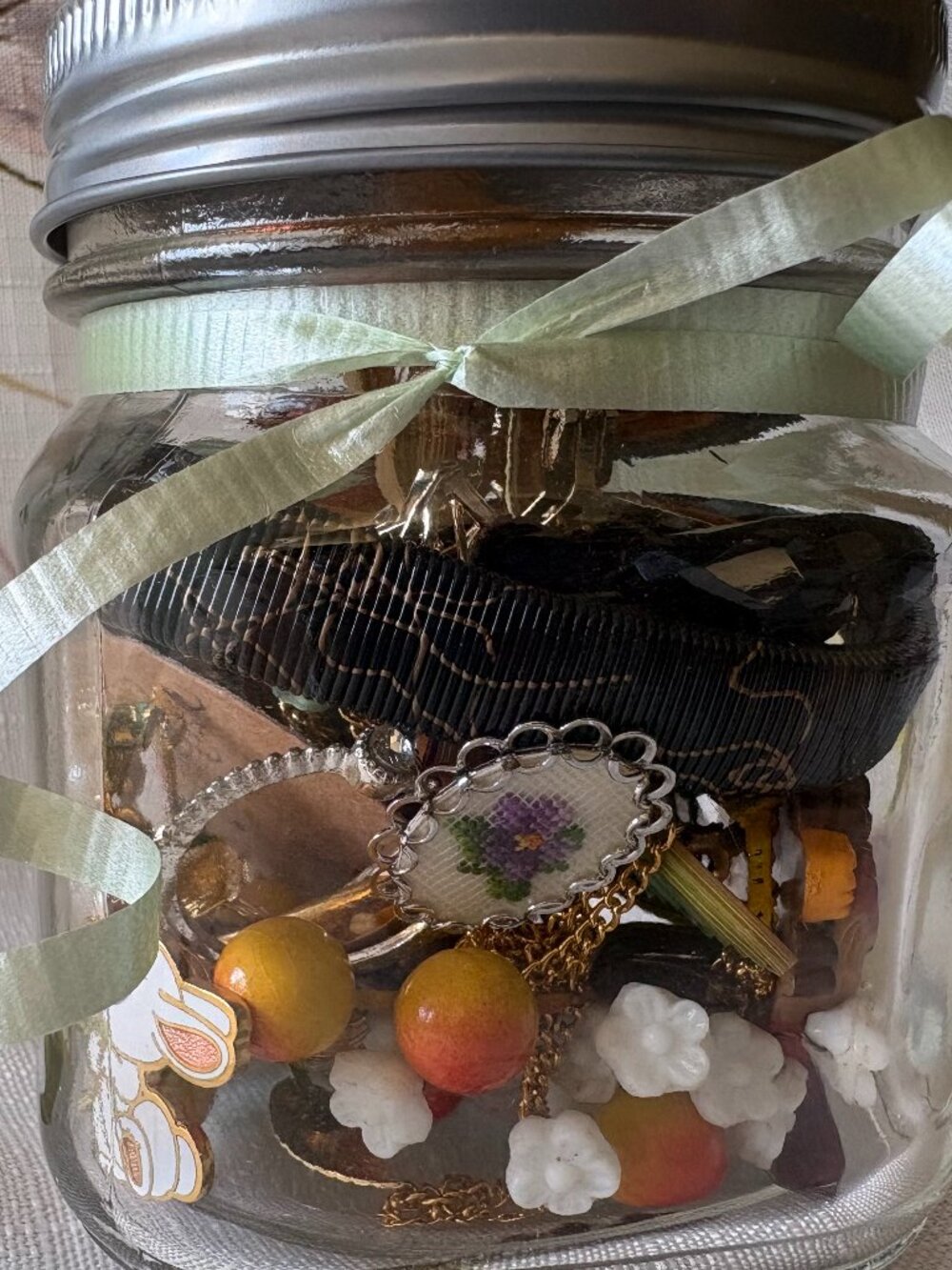 Mystery Vintage Costume Jewelry Jar "Fall Vibes"